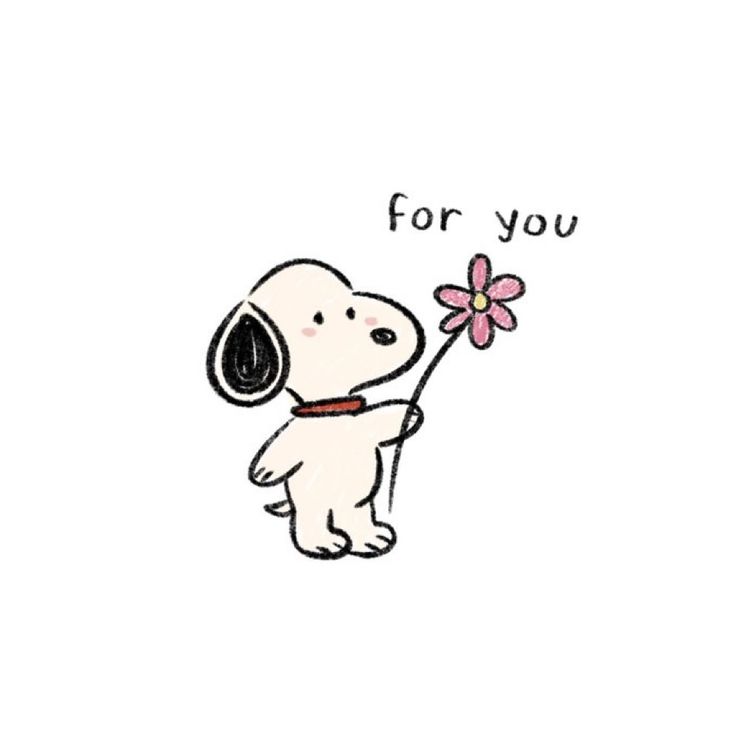 snoopy with flower